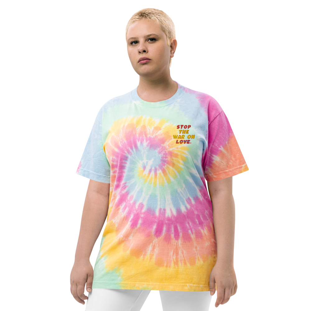 Oversized Tie-Dye "Stop The War" T