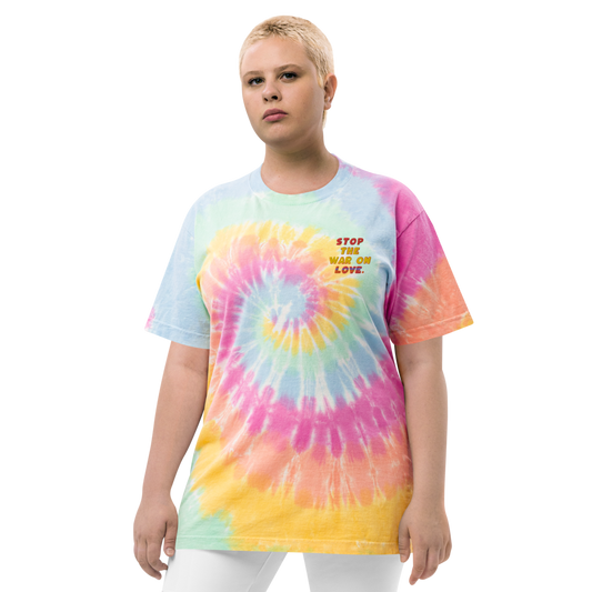 Oversized Tie-Dye "Stop The War" T