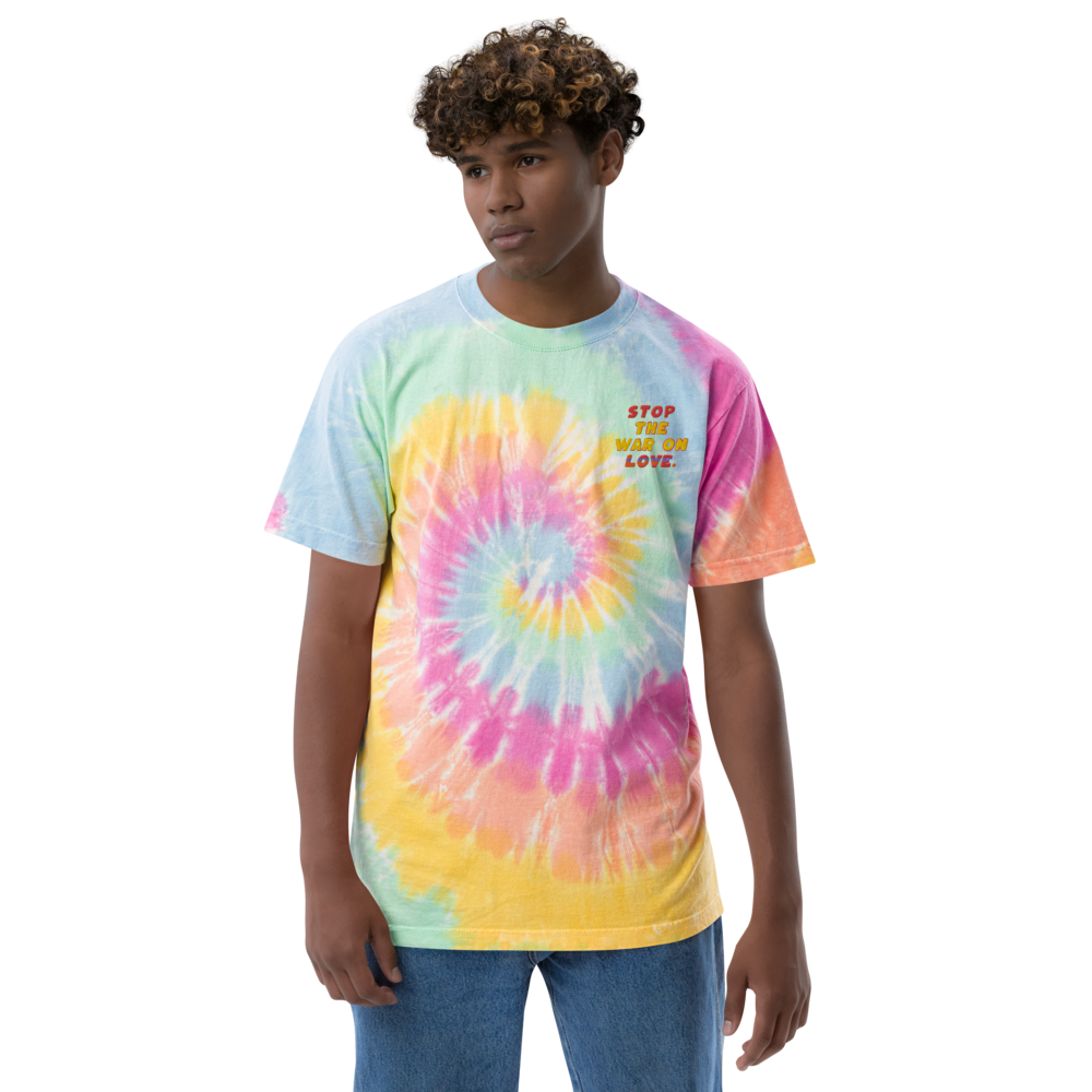 Oversized Tie-Dye "Stop The War" T