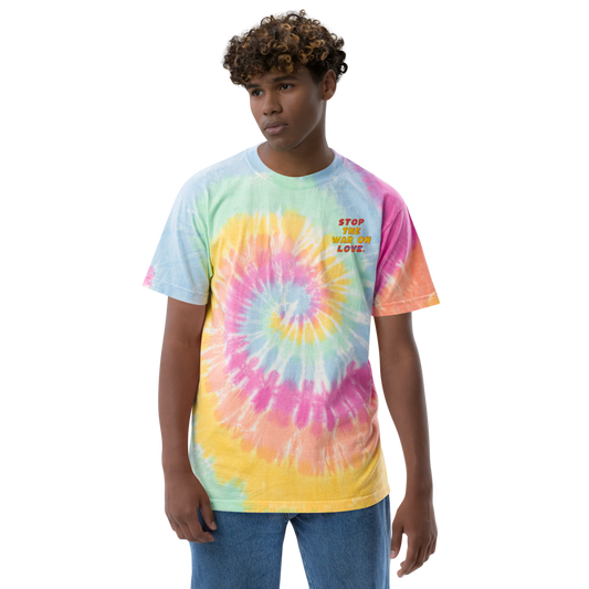 Oversized Tie-Dye "Stop The War" T