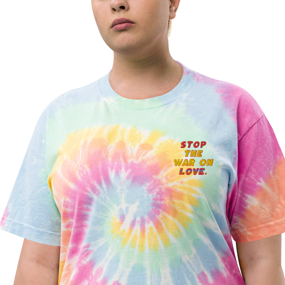 Oversized Tie-Dye "Stop The War" T